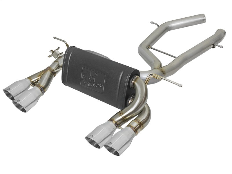 aFe MACH Force-Xp 2-1/2in SS Axle Back Exhaust w/Polished Tips 15+ BMW M3/M4 (F80/F82) L6 3.0L (tt)-thumbmail-1
