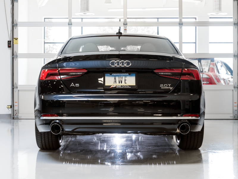 AWE Tuning Audi B9 A5 Track Edition Exhaust Dual Outlet - Chrome Silver Tips (Includes DP)-thumbmail-8