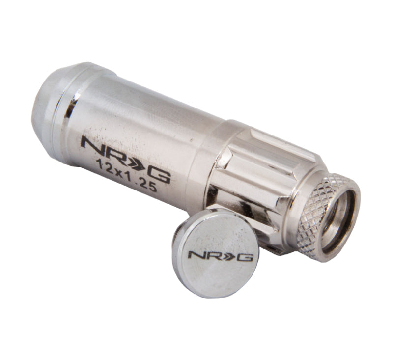 NRG 700 Series M12 X 1.25 Steel Lug Nut w/Dust Cap Cover Set 21 Pc w/Locks & Lock Socket - Silver-thumbmail-4