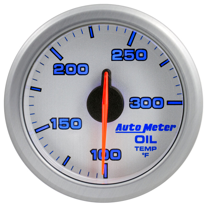 Autometer Airdrive 2-1/6in Oil Temp Gauge 100-300 Degrees F - Silver