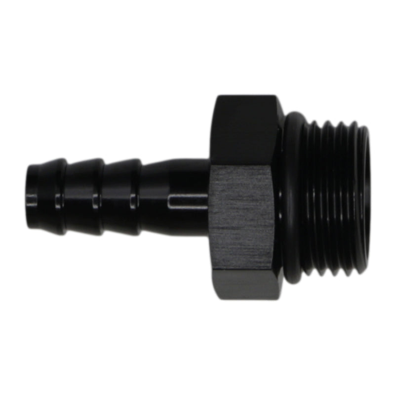 DeatschWerks 8AN ORB Male to 5/16in Male Triple Barb Fitting (Incl O-Ring) - Anodized Matte Black-thumbmail-1