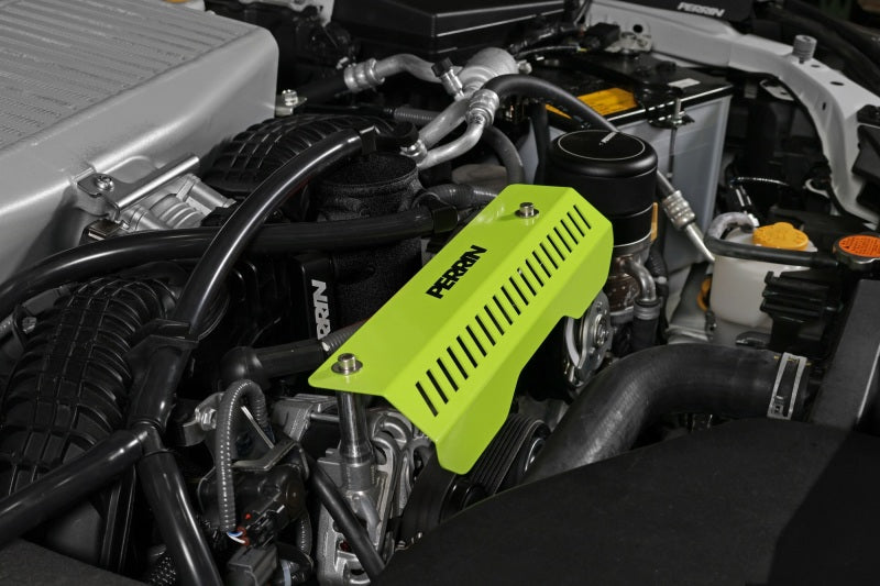 Perrin 22-23 Subaru WRX Pulley Cover (Short Version - Works w/AOS System) - Neon Yellow-thumbmail-2
