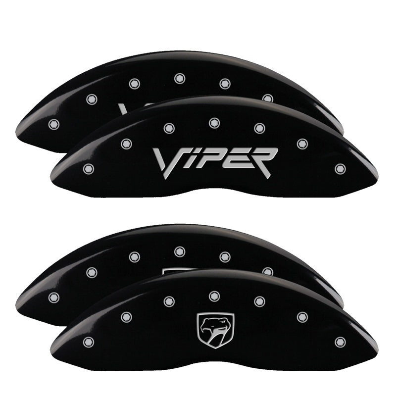 MGP 4 Caliper Covers Engraved Front Gen 2/Viper Engraved Rear Gen 2/Snake Black finish silver ch-thumbmail-3