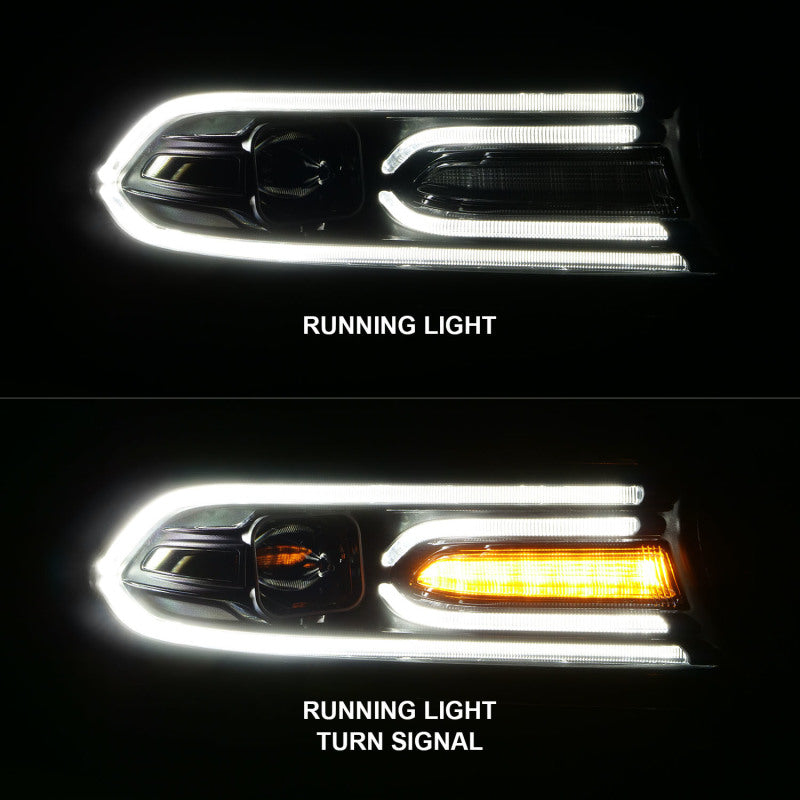 ANZO 2015-2018 Dodge Charger Projector Headlights Plank Style Black-thumbmail-5
