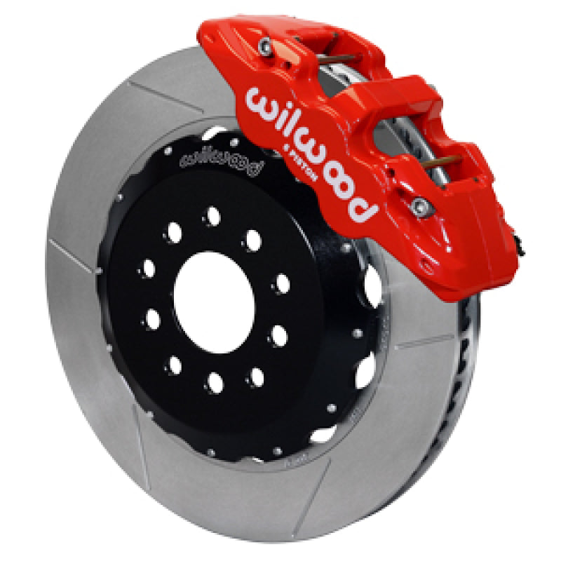Willwood 63-87 Chevy C10/C15 AERO6 Front Brake Kit Red Caliper 14.25in GT Slotted Rotor-thumbmail-1