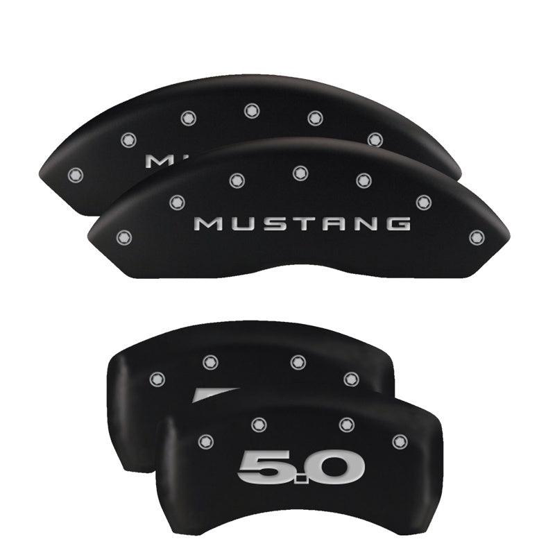 MGP 4 Caliper Covers Engraved Front 2015/Mustang Engraved Rear 2015/Bar & Pony Black fnsh silver ch-thumbmail-2