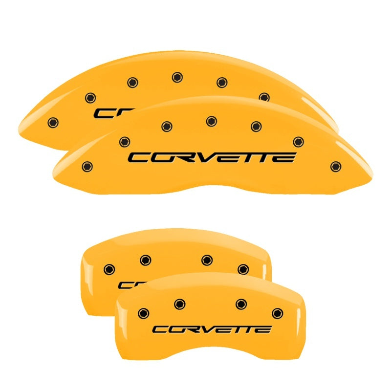 MGP 4 Caliper Covers Engraved Front & Rear C6/Corvette Yellow finish black ch-thumbmail-3