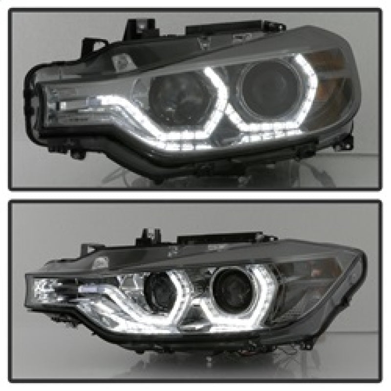 Spyder 12-14 BMW F30 3 Series 4DR Projector Headlights - LED DRL - Smoke (PRO-YD-BMWF3012-DRL-SM)
