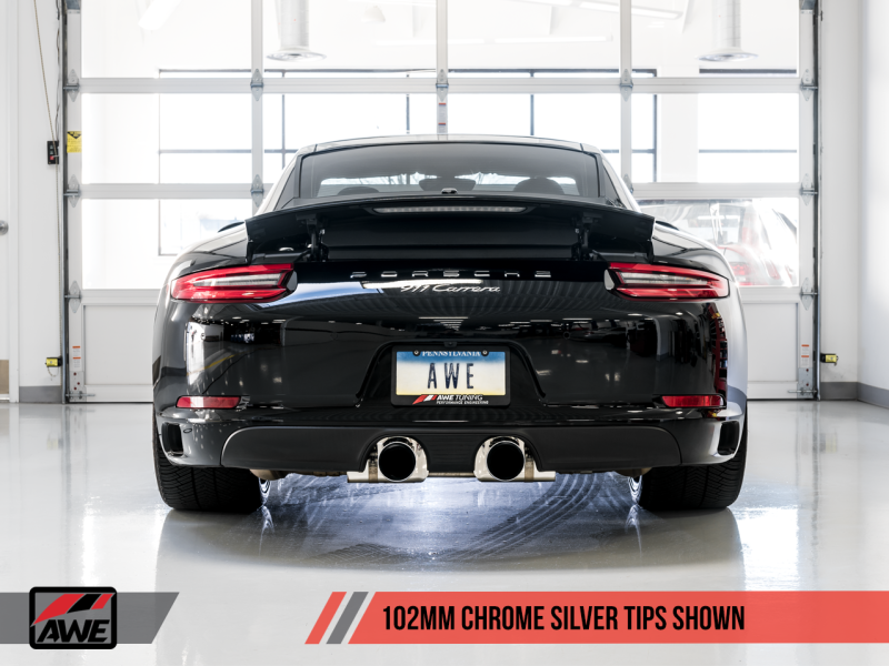 AWE Tuning Porsche 911 (991.2) Carrera / S SwitchPath Exhaust for PSE Cars - Chrome Silver Tips-thumbmail-8