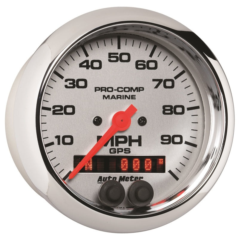Autometer Marine Chrome 3-3/8in 100MPH GPS Speedometer Gauge-thumbmail-3
