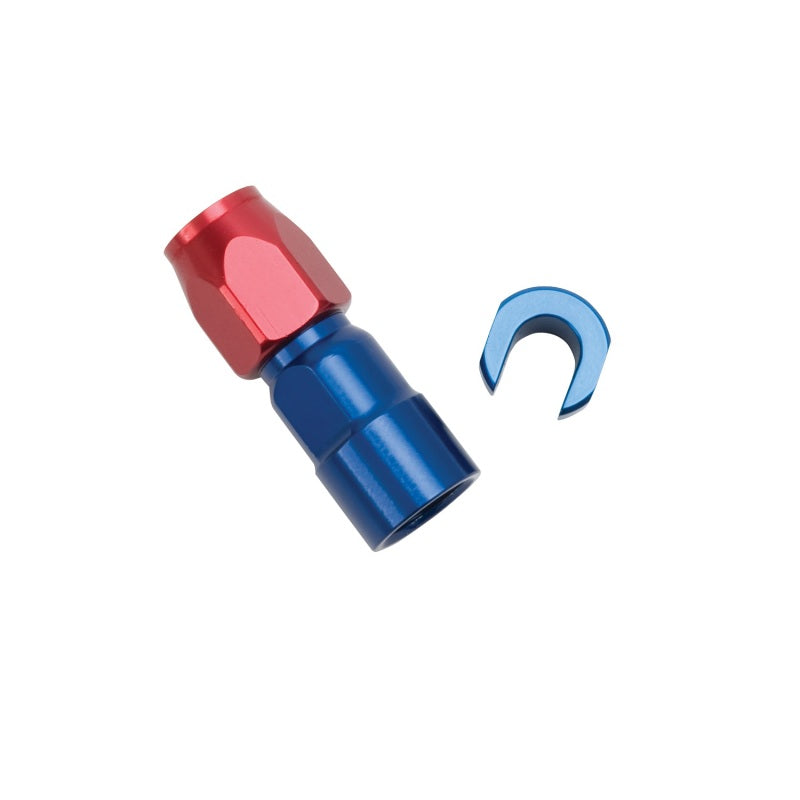Russell Performance 3/8in SAE Quick Disc Female to -6 Hose Red/Blue Straight Hose End-thumbmail-4