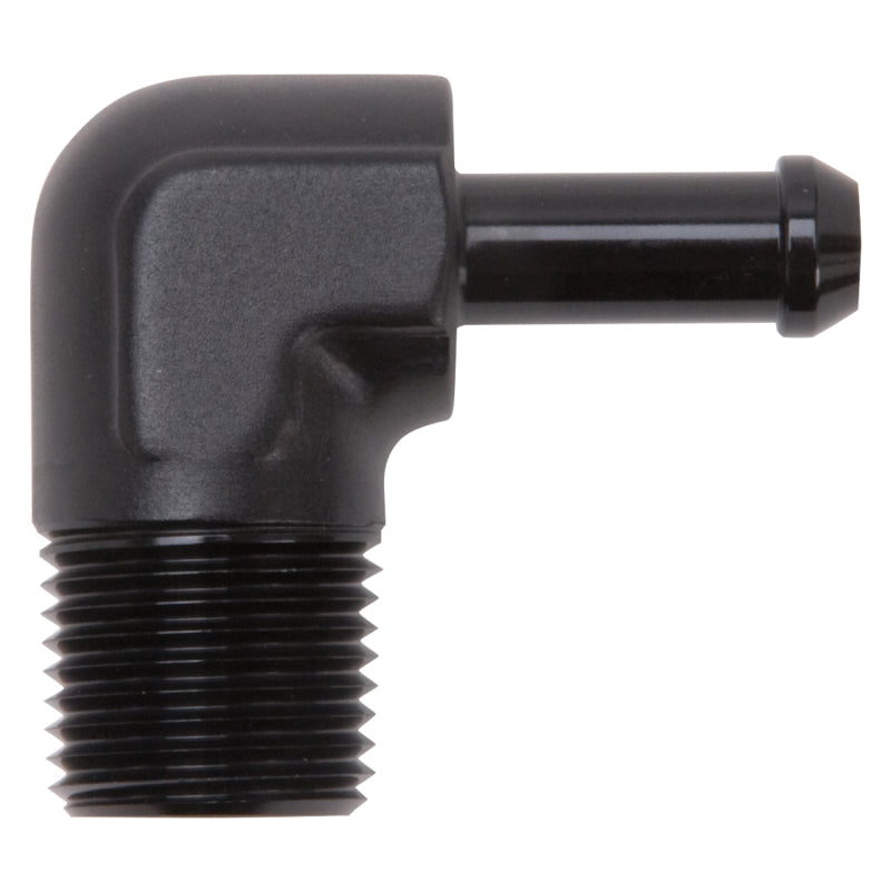 Edelbrock Hose End 90-Deg 1/2In NPT to 3/8In Barb Black Anodize-thumbmail-8