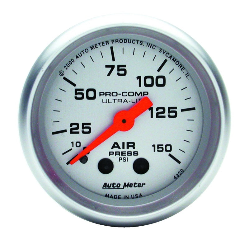 Autometer Ultra-Lite 2-1/16in 0-150 PSI Mechanical Air Pressure Gauge-thumbmail-1