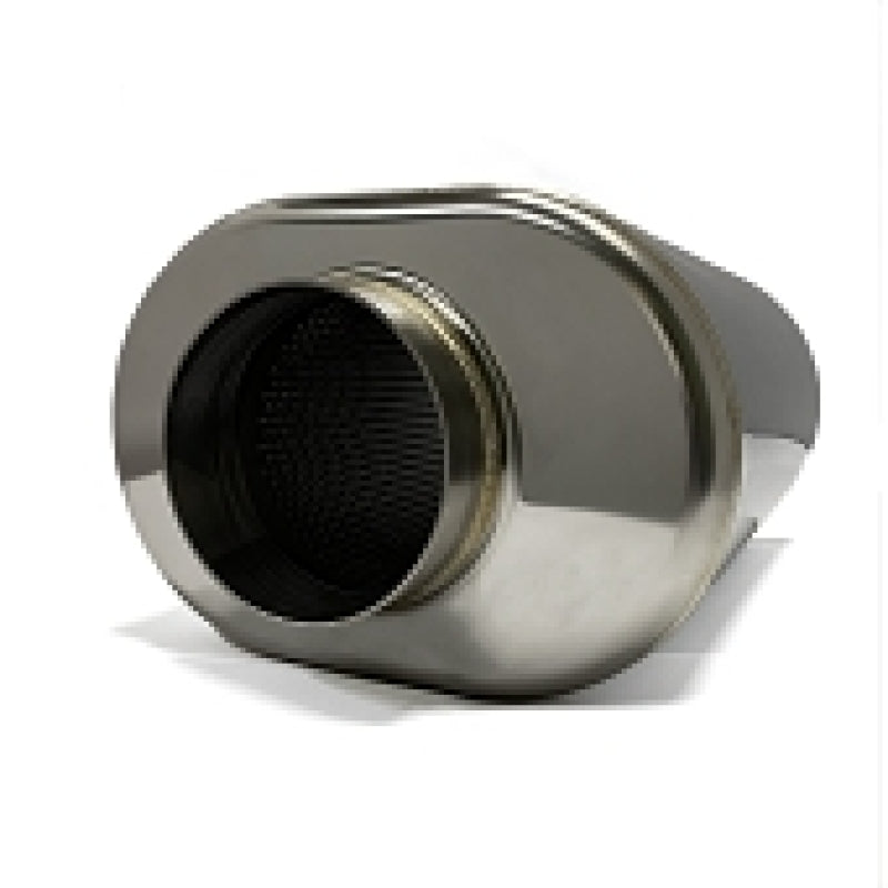 Stainless Bros 3.5in x 17.0in OAL SS304 Oval Muffler - Polished-thumbmail-1