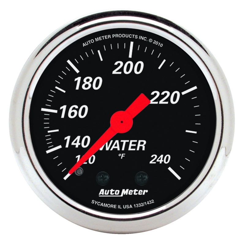 Autometer Designer Black 2 1/16in 120-240 Deg F Mechanical Water Temp Gauge-thumbmail-1