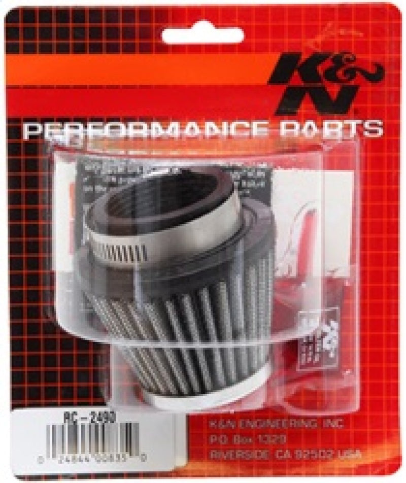 K&N Universal Chrome Filter - Round Tapered - 3in Base OD x 2in Top OD x 2.375in H-thumbmail-5