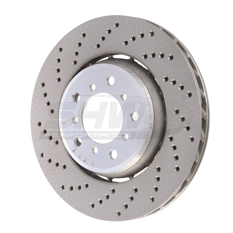 SHW 01-06 BMW M3 3.2L Left Front Cross-Drilled Lightweight Brake Rotor (European Model)-thumbmail-2