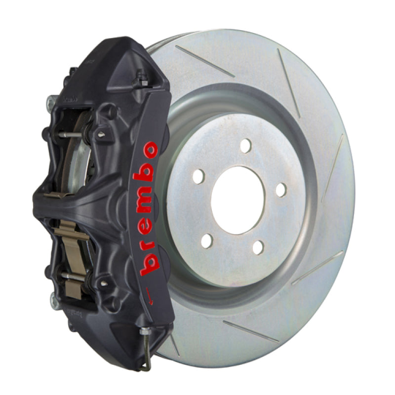 Brembo 05-14 Mustang GT Excl non-ABS Fr GTS BBK 6Pis Cast 355x32 1pc Rotor Slotted Type1-Black HA-thumbmail-1