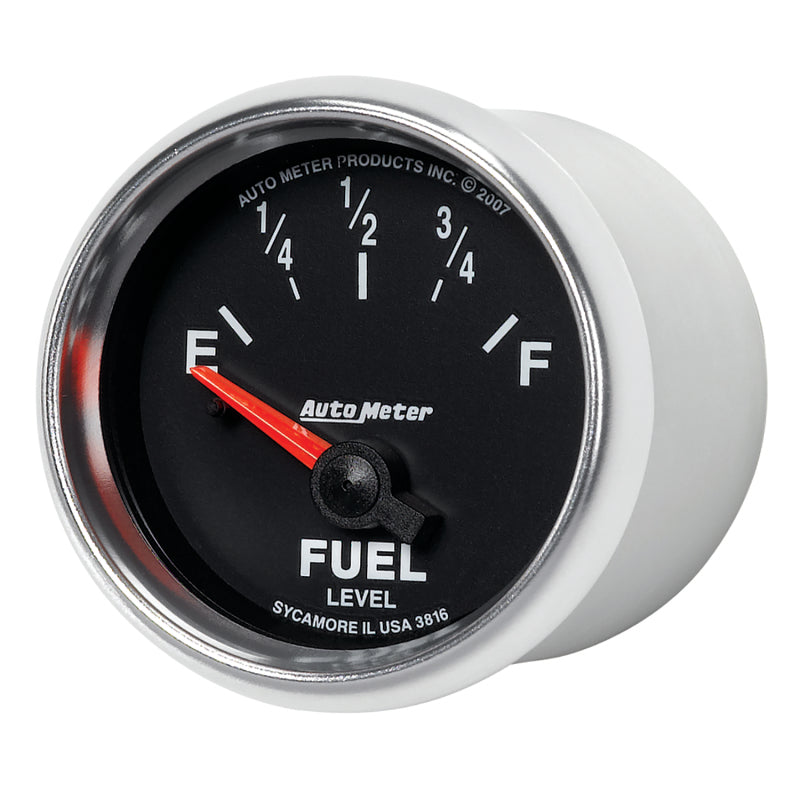 AutoMeter Gauge Fuel Level 2-1/16in. 240 Ohm(e) to 33 Ohm(f) Elec Gs
