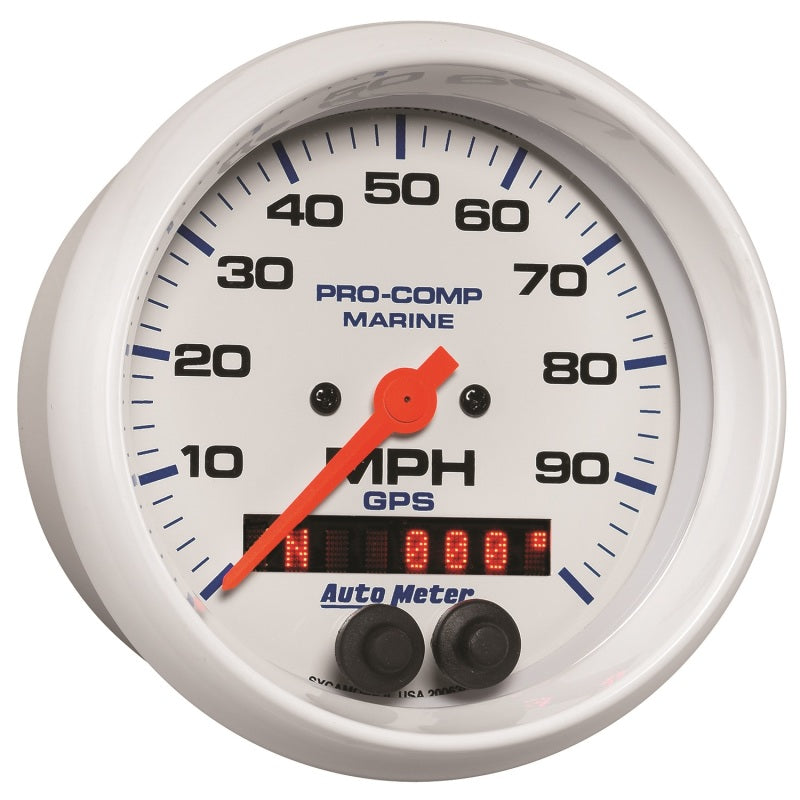Autometer Gauge GPS Speedometer 3-3/8in 100 MPH Marine White Gauge-thumbmail-3