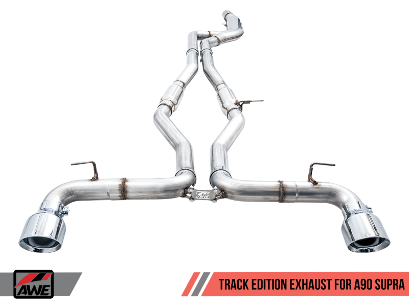 AWE Tuning 2020 Toyota Supra A90 Track Edition Exhaust - 5in Chrome Silver Tips-thumbmail-8