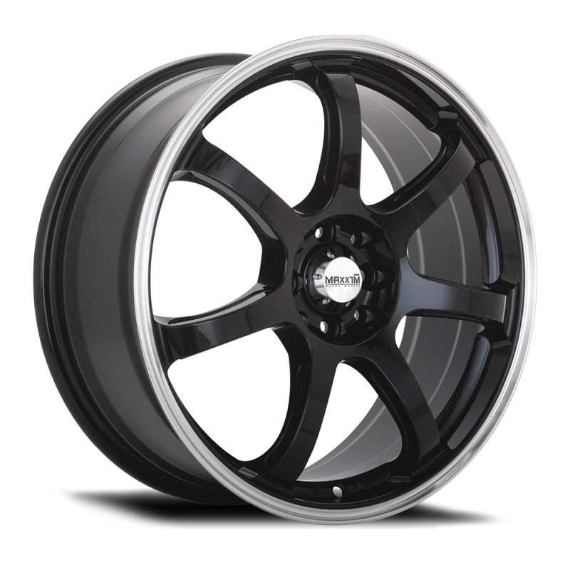 Maxxim Knight 15x6.5 8x100/114.3 ET38 Gloss Black Lip Polish-thumbmail-1