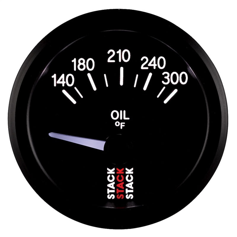 Autometer Stack 52mm 140-300 Deg F 1/8in NPTF Electric Oil Temp Gauge - Black-thumbmail-3
