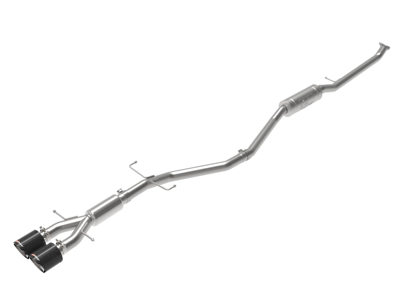 aFe Takeda 2.5in 304SS Cat-Back Exhaust System w/ Carbon Tips 17-20 Honda Civic Si Sedan I4 1.5L-thumbmail-1