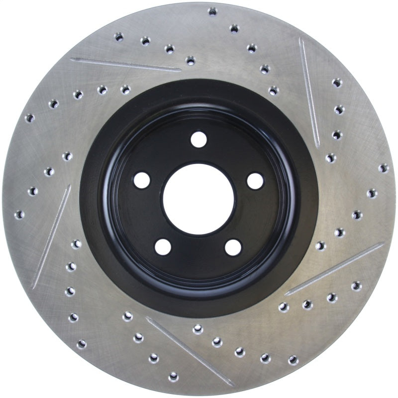 StopTech 14+ Ford Focus ST w/ 335mm Brakes Front Right Slotted & Drilled Rotor-thumbmail-3
