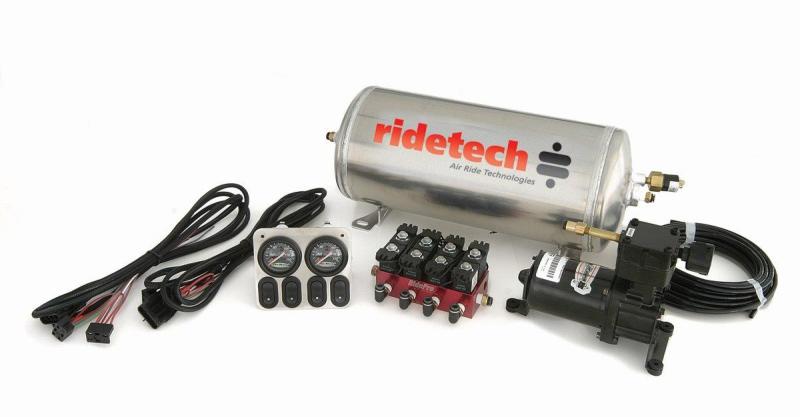 Ridetech 3 Gallon 4-Way Analog Air Ride Compressor Leveling System-thumbmail-1