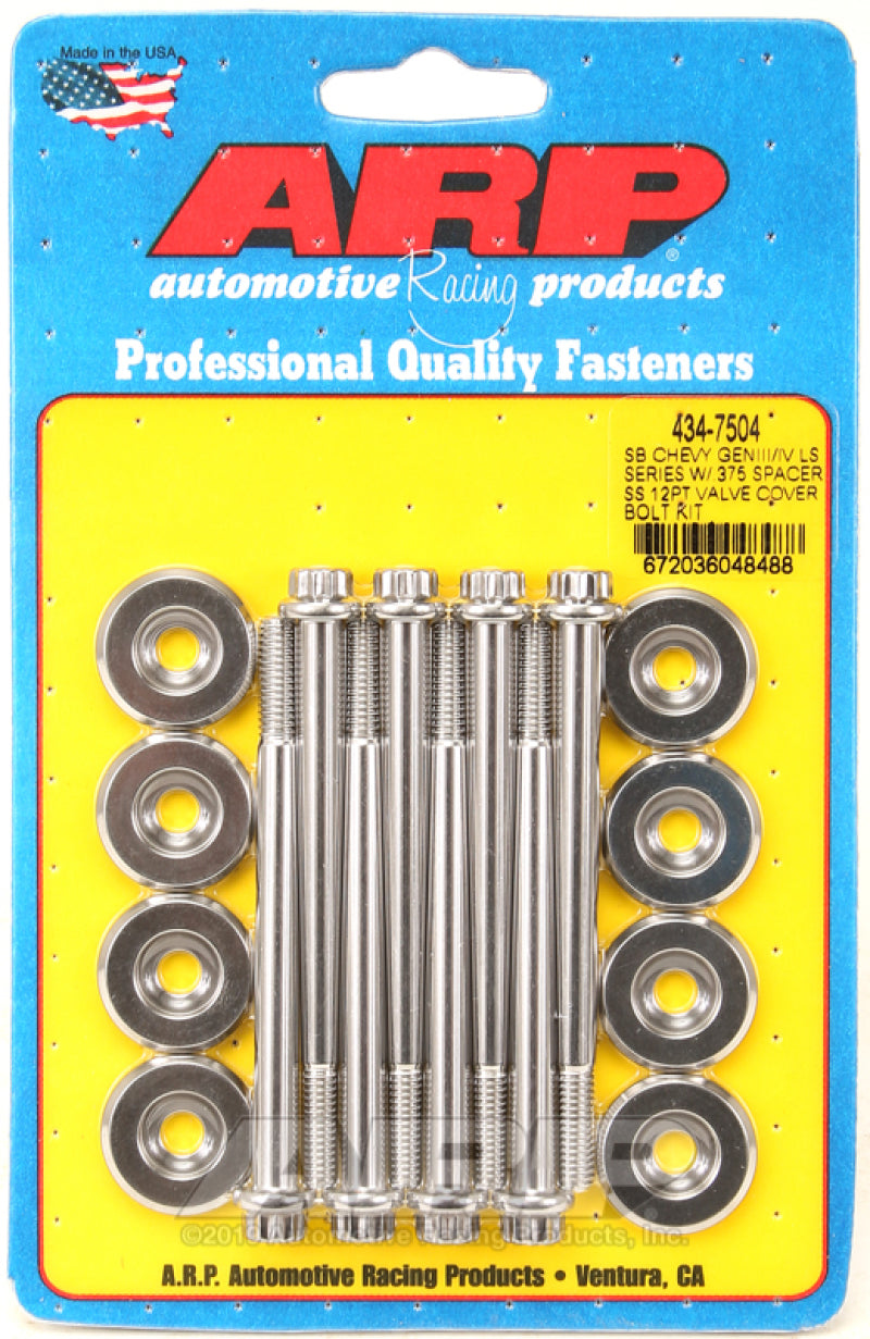 ARP SB Chevrolet Gen III/IV LS Series w/ 0.375 Spacer SS 12pt Valve Cover Bolt Kit-thumbmail-1