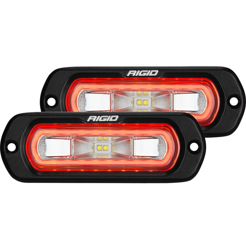 Rigid Industries SR-L Series Flush Mount LED Spreader Pair w/ Amber Halo - Universal-thumbmail-6