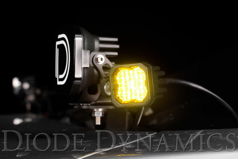 Diode Dynamics Stage Series C1 LED Pod Sport - Yellow Flood Standard ABL (Pair)-thumbmail-6