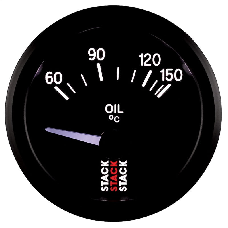 Autometer Stack 52mm 60-150 Deg C M10 Male Electric Oil Temp Gauge - Black-thumbmail-4