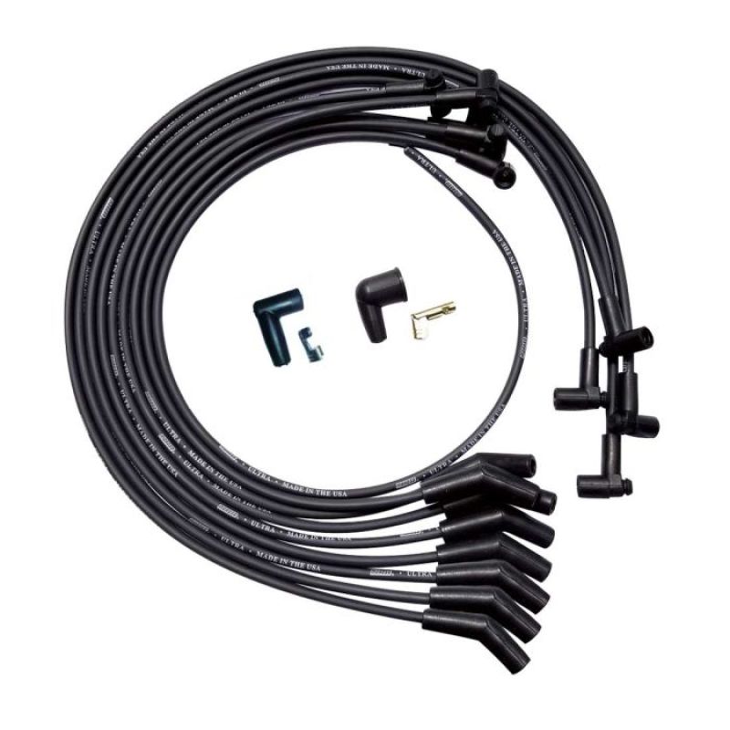 Moroso SBC Under Header Unsleeved Ultra Spark Plug Wire Set - Black-thumbmail-1