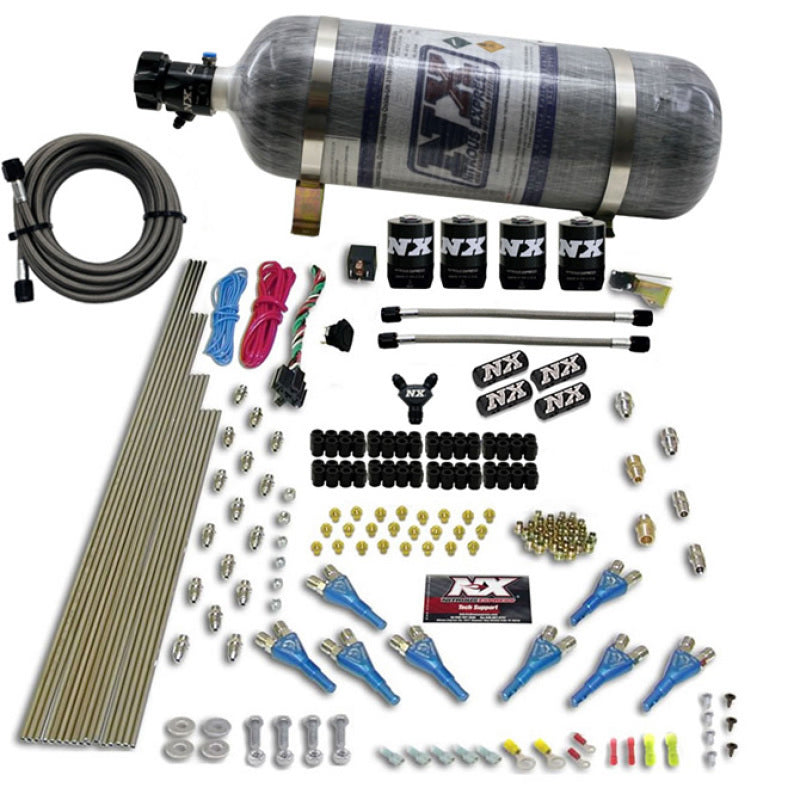 Nitrous Express 8 Cyl Shark Direct Port 4 Solenoids Nitrous Kit (200-600HP) w/Composite Bottle-thumbmail-2