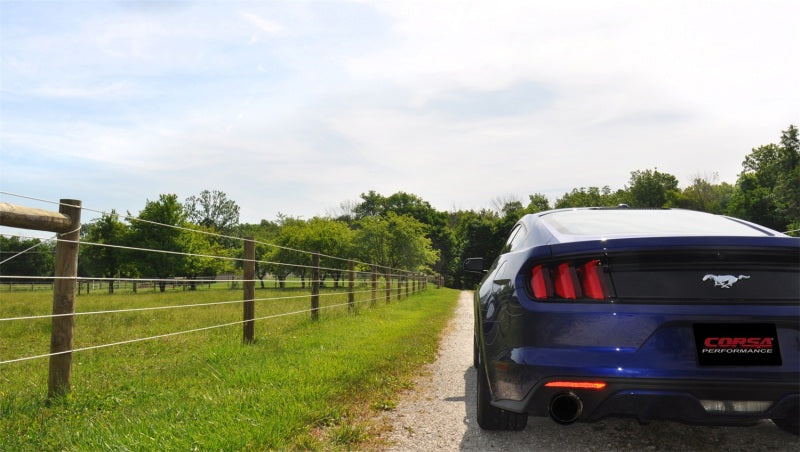 Corsa 15-16 Ford Mustang EcoBoost 2.3T Sport 3in Cat-Back Dual Rear Exit Black Tips-thumbmail-2