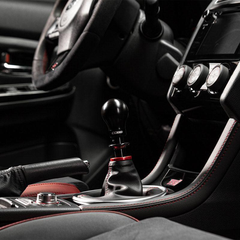 Cobb Subaru 6-Speed Weighted COBB Shift Knob - Black (Incl. Both Red + Blk Collars)-thumbmail-4