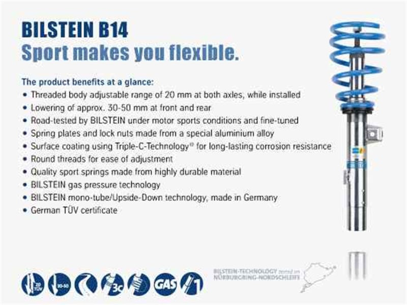 Bilstein B14 (PSS) 2016 Audi TT Quattro Suspension Kit-thumbmail-3