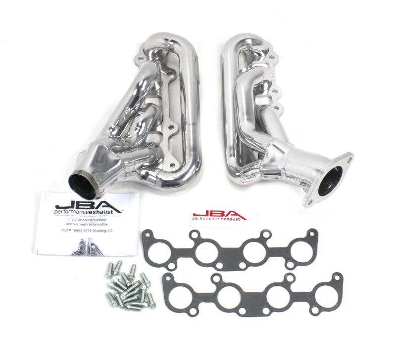 JBA 15-20 Ford Mustang 5.0L 1-3/4in Stainless Steel Silver Ceramic Shorty Header-thumbmail-1