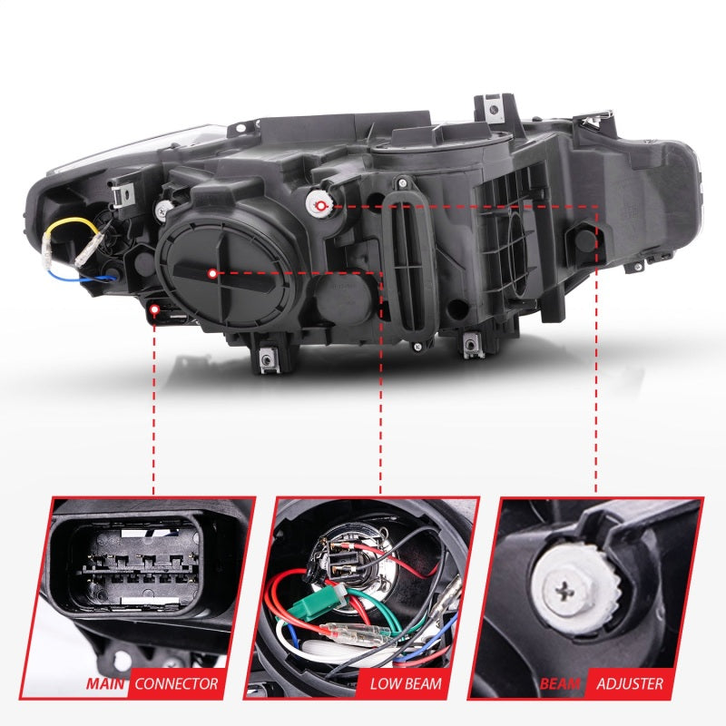 ANZO 2012-2015 BMW 3 Series Projector Headlights w/ U-Bar Black-thumbmail-13