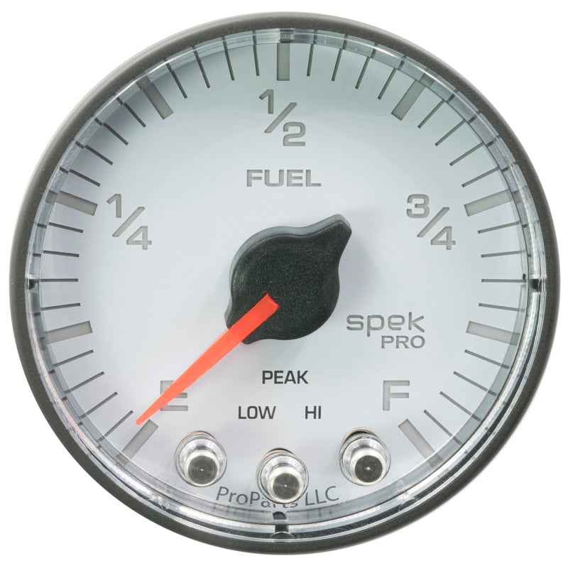 Autometer Spek-Pro Gauge Fuel Level 2 1/16in 0-270 Programmable Wht/Blk