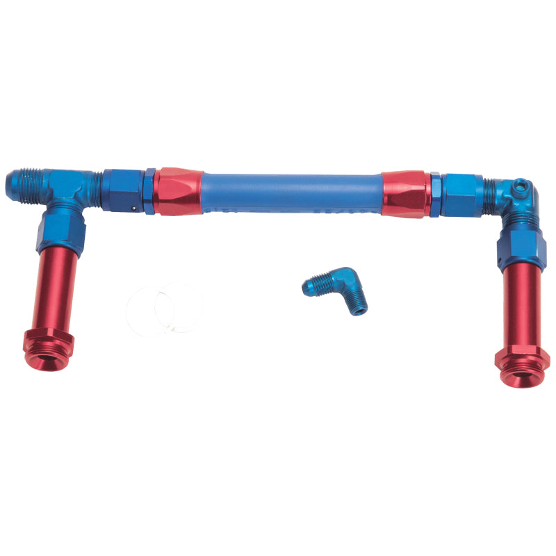 Russell Performance -8 AN to -8 AN Twist-Lok Holley 4150 Dual Inlet Carb Kit (Red/Blue)-thumbmail-3