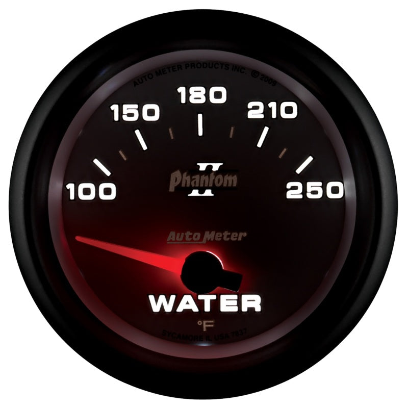 Autometer Phantom II 2-5/8in 100-250 Degrees F Electrical Water Temperature Gauge-thumbmail-4