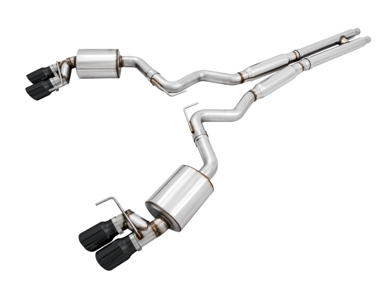 AWE Tuning 2018+ Ford Mustang GT (S550) Cat-back Exhaust - Touring Edition (Quad Diamond Black Tips)-thumbmail-1