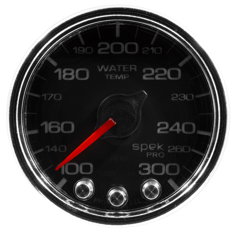 Autometer Spek-Pro Gauge Water Temp 2 1/16in 300f Stepper Motor W/Peak & Warn Blk/Chrm-thumbmail-2
