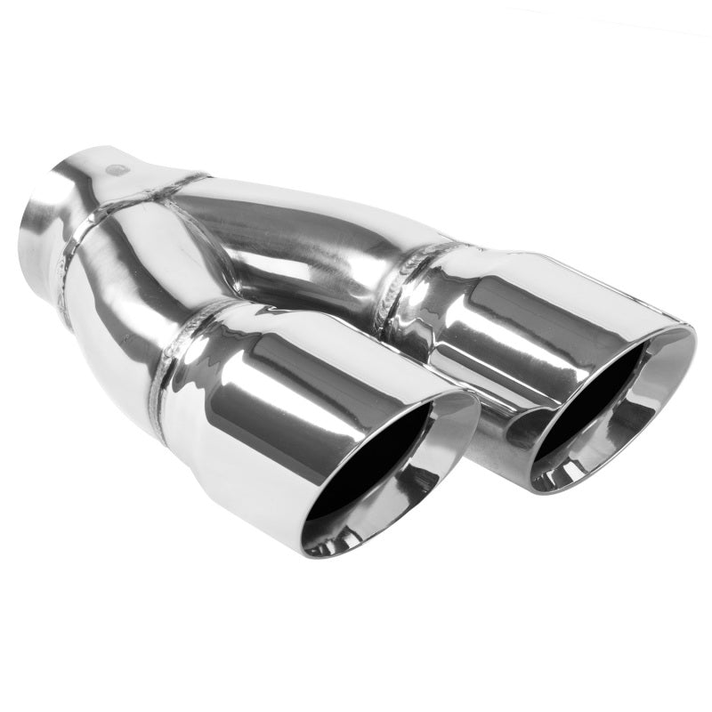 MagnaFlow Double Wall 3in Dual Round Polished Tip 2.25in Inlet-thumbmail-2