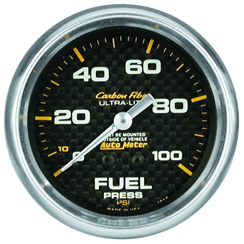 Autometer Carbon Fiber 66.7mm 0-15 PSI W/O ISO Fuel Pressure Gauge-thumbmail-1