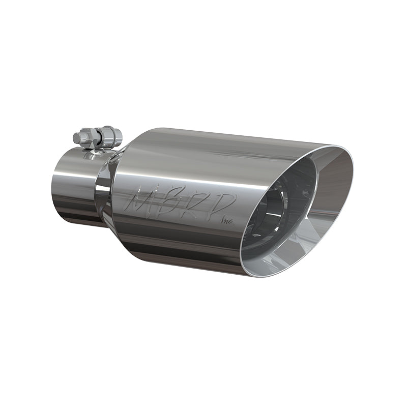 MBRP Universal Tip 4.5 O.D. Dual Walled Angled Rolled End 2.5 Inlet 12in Length - T304-thumbmail-2