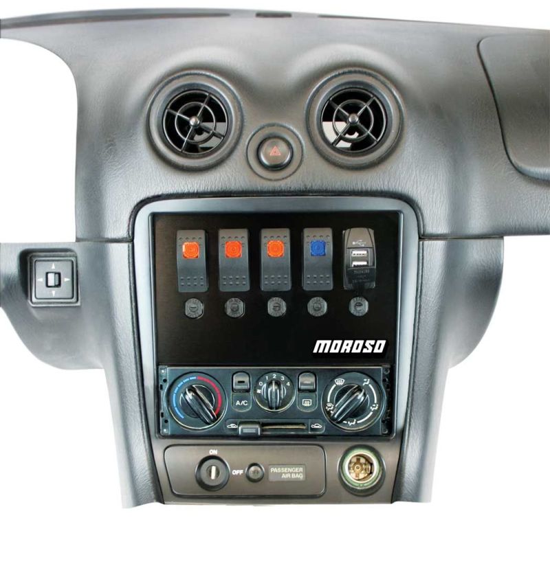 Moroso 99-04 Mazda Miata NB Radio Pocket Block Off Plate With Switches-thumbmail-1